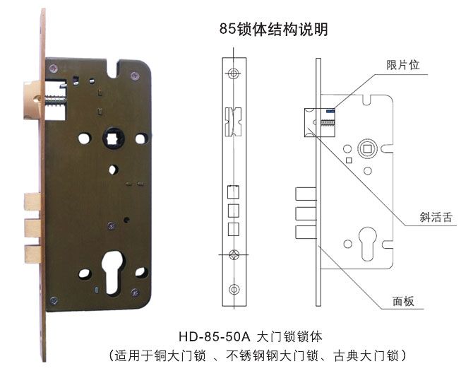 HD-85-50A大門鎖鎖體